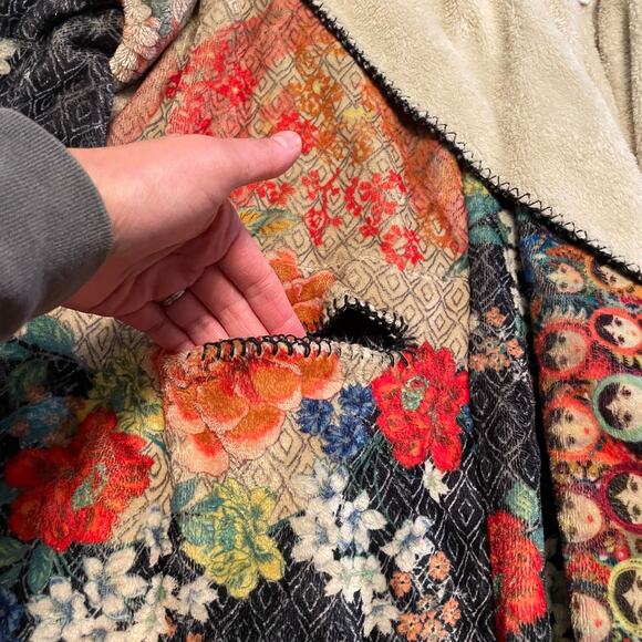 Johnny Was Pete & Greta Matryoshka Sherpa Jacket Small Russian Nesting Dolls - Picture 5 of 13